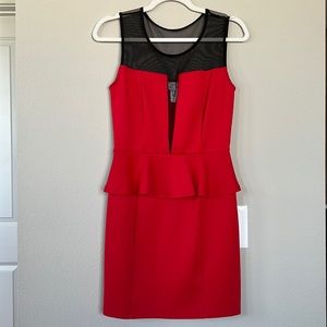 Sweet Storm Red Dress with Black Mesh